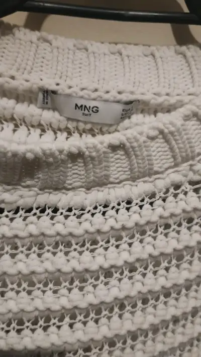 Suéter blanco tejido MNG para mujer - miniatura 2