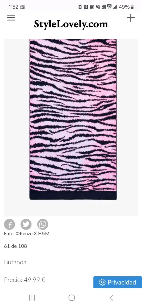 Bufanda Kenzo x H&M de lana con estampado animal print - 2