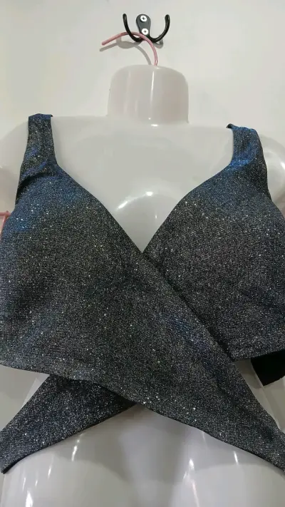 Conjunto de fiesta azul brillante para mujer - miniatura 2