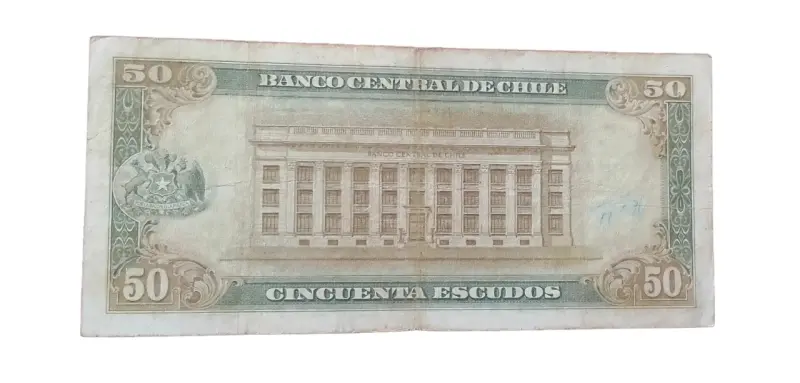 Billete Chile 50 Escudos Mackenna Ibáñez 1962 - 2