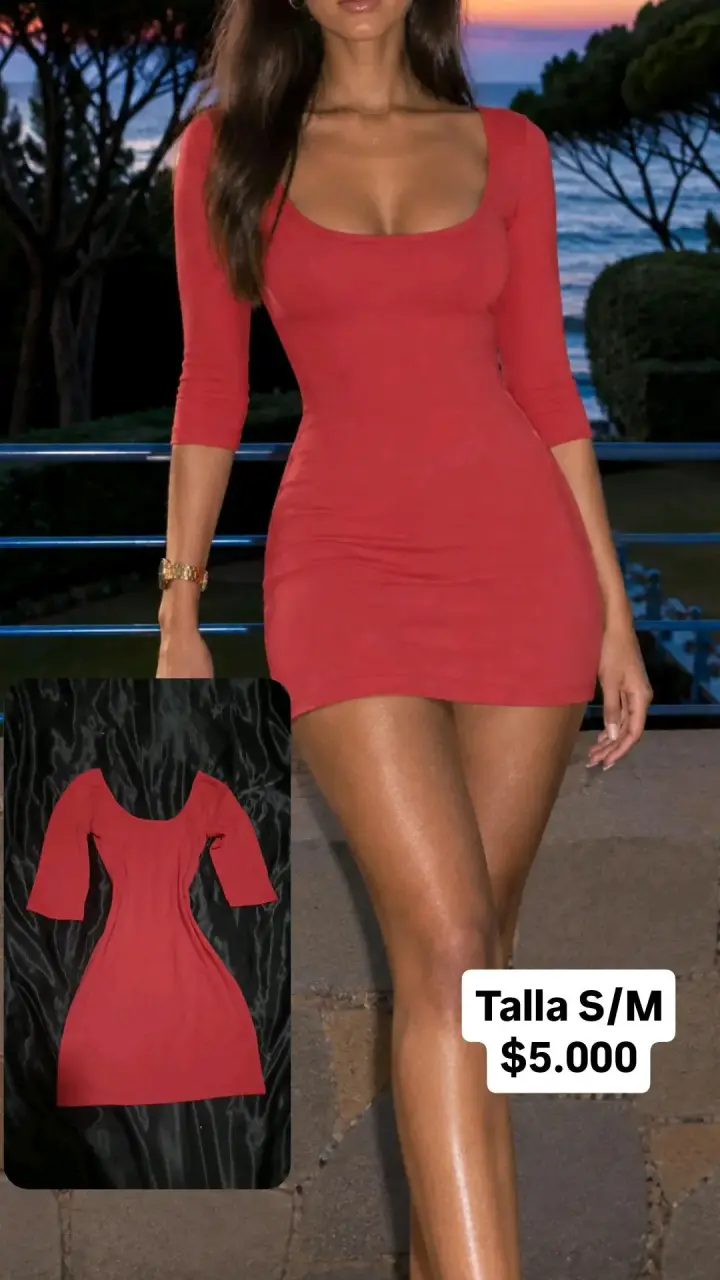Vestido rojo ajustado talla S/M