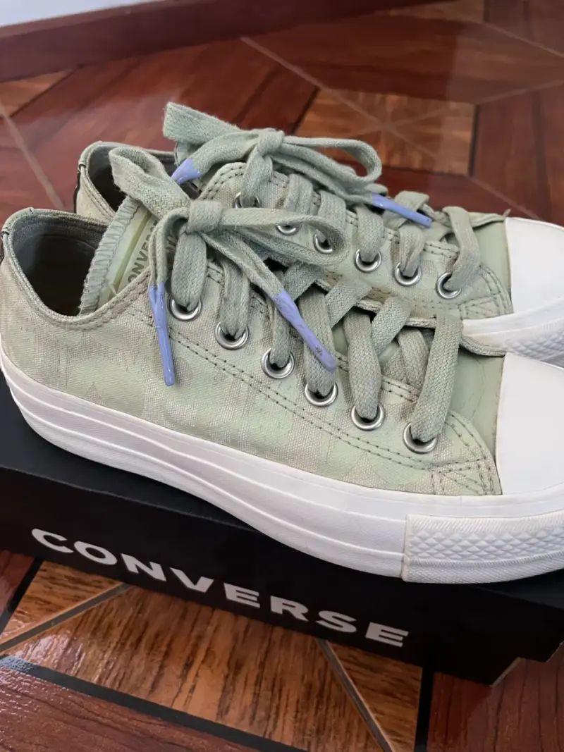 Zapatillas Converse verdes de lona para mujer - 3