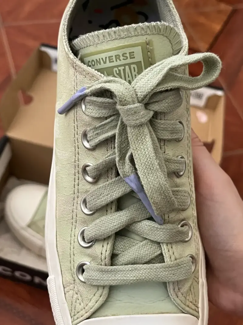 Zapatillas Converse verdes de lona para mujer - 6