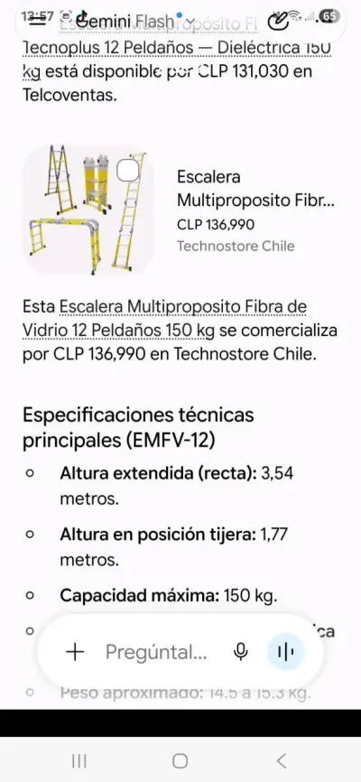 Escalera multipropósito modelo EMVF 12 amarilla - miniatura 2