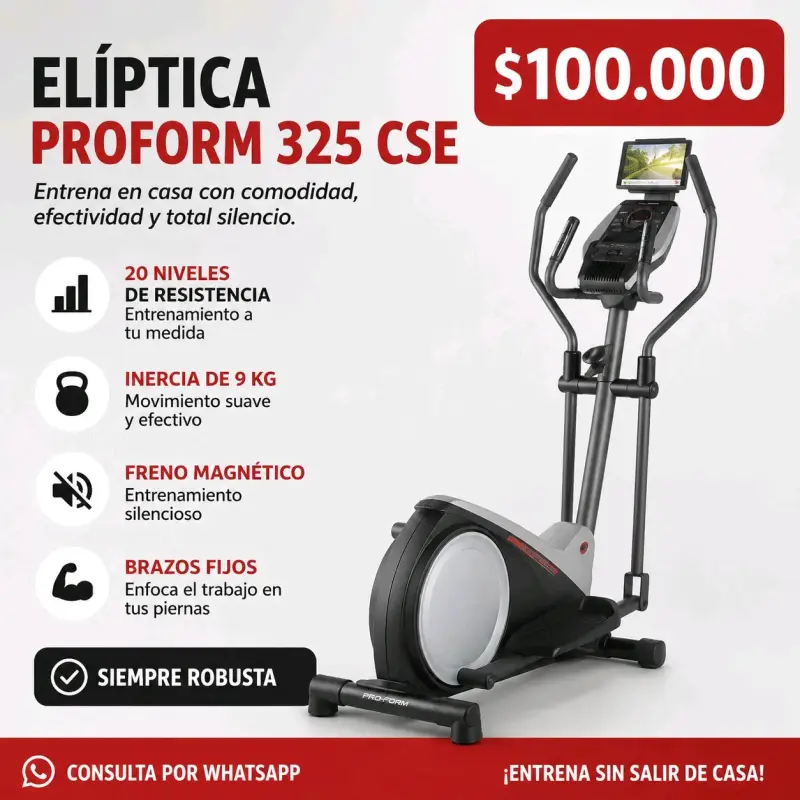 Elíptica ProForm 325 CSE con 20 niveles de resistencia
