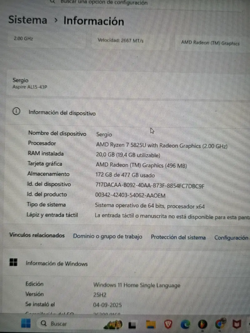 Laptop Acer Aspire Lite 15 con Pantalla Full HD - 5