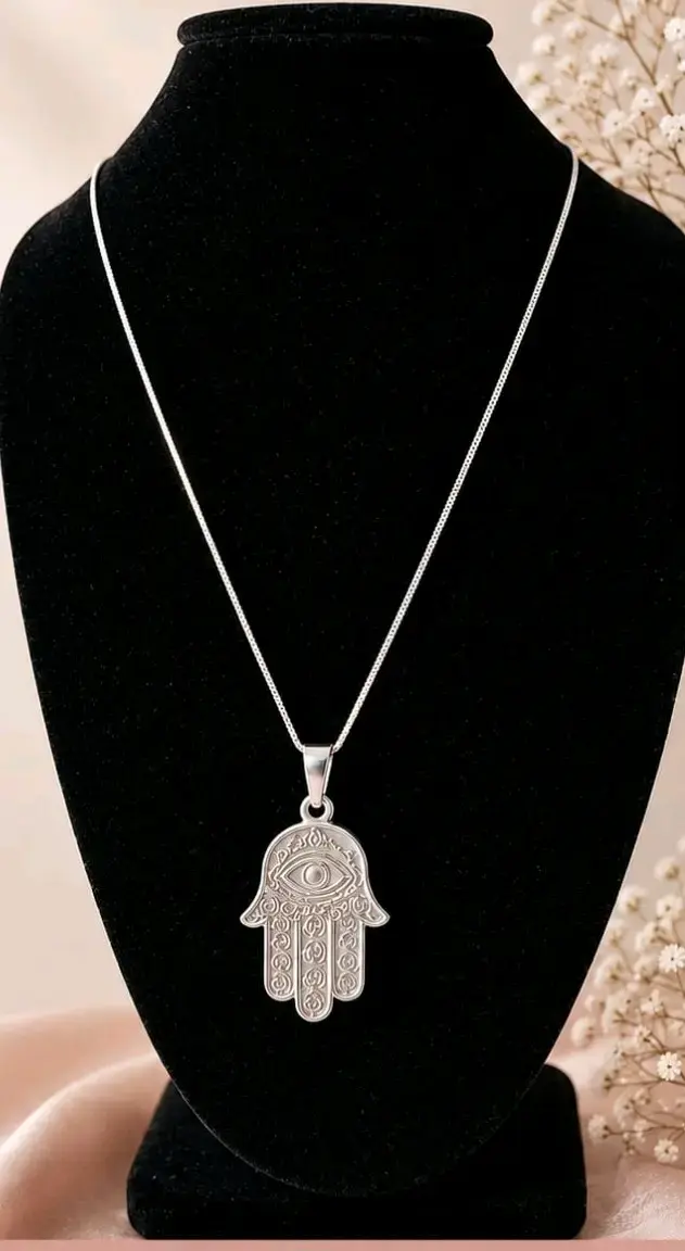 Collar Manos de Fátima en Plata 925 con Zircon - 2