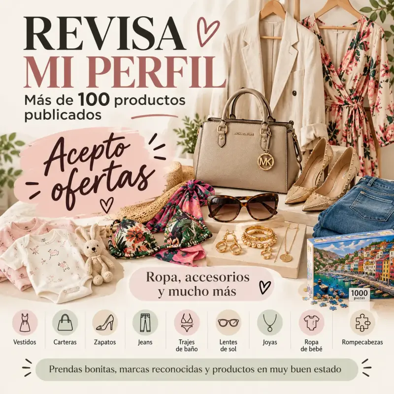 Revisa mi perfil | +100 productos | Acepto ofertas