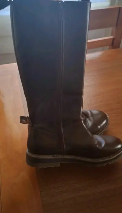 Botas de cuero marrón para niña - miniatura 2
