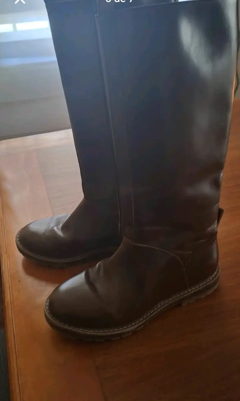 Botas de cuero marrón para niña - 3