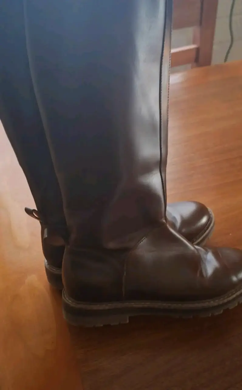 Botas de cuero marrón para niña - 4
