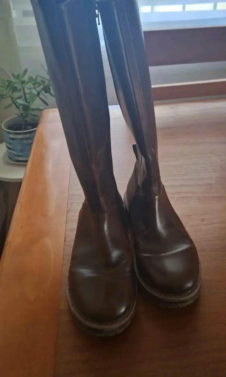 Botas de cuero marrón para niña - 5