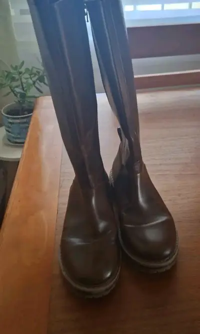 Botas de cuero marrón para niña - miniatura 5