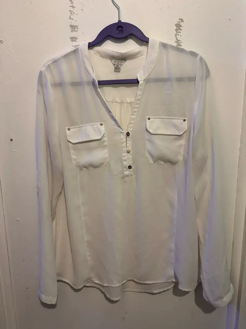 Blusa blanca de mujer Guess - 2