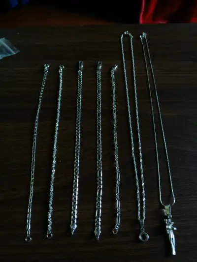 Conjunto de cadenas de plata para hombre y mujer - miniatura 1