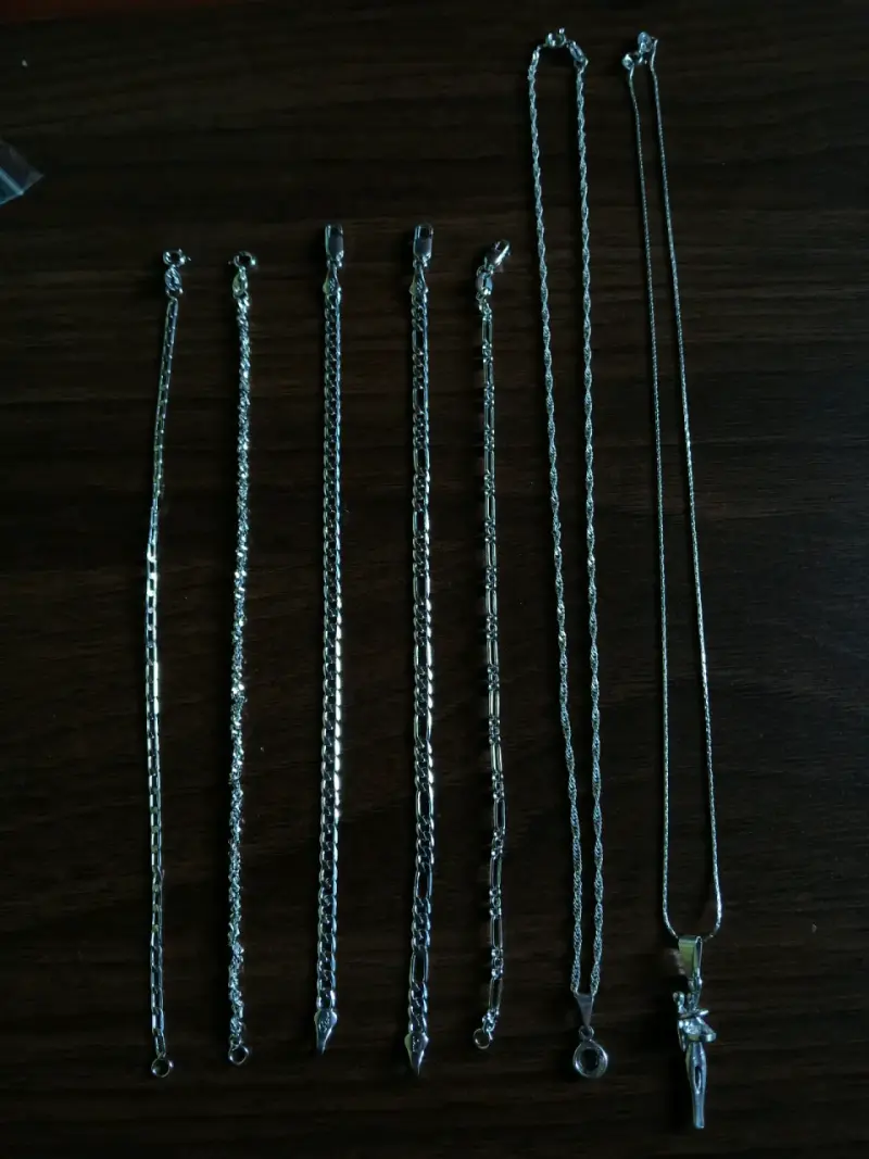 Conjunto de cadenas de plata para hombre y mujer - 2