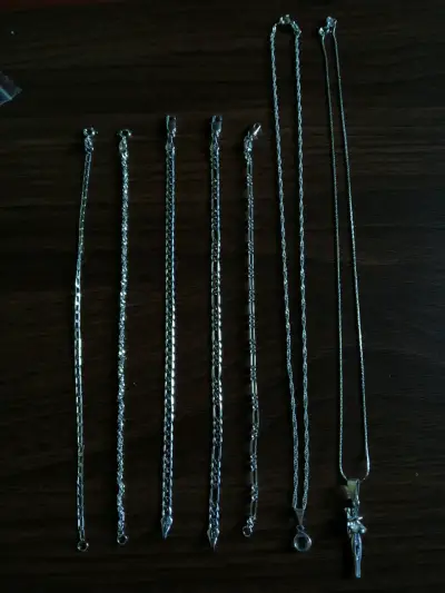 Conjunto de cadenas de plata para hombre y mujer - miniatura 2