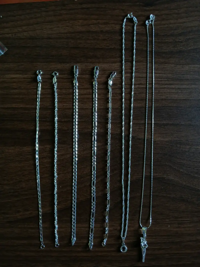 Conjunto de cadenas de plata para hombre y mujer - 3