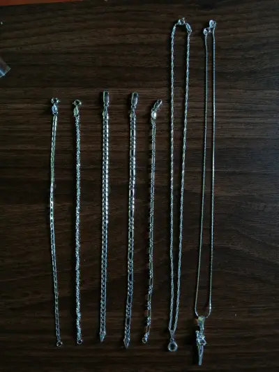 Conjunto de cadenas de plata para hombre y mujer - miniatura 3