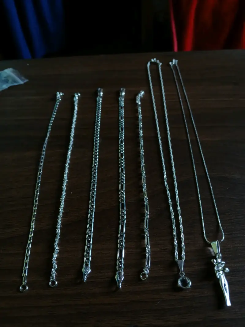 Conjunto de cadenas de plata para hombre y mujer - 4