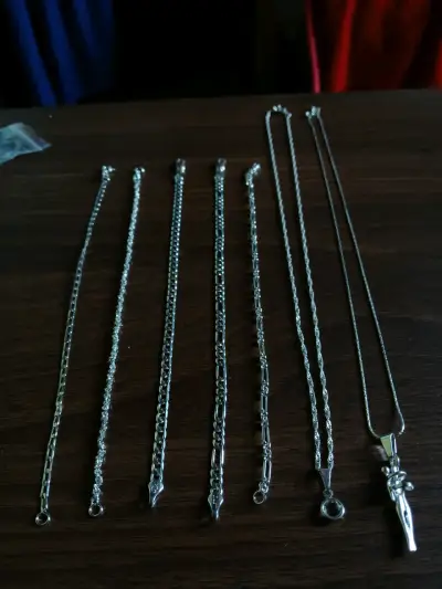 Conjunto de cadenas de plata para hombre y mujer - miniatura 4
