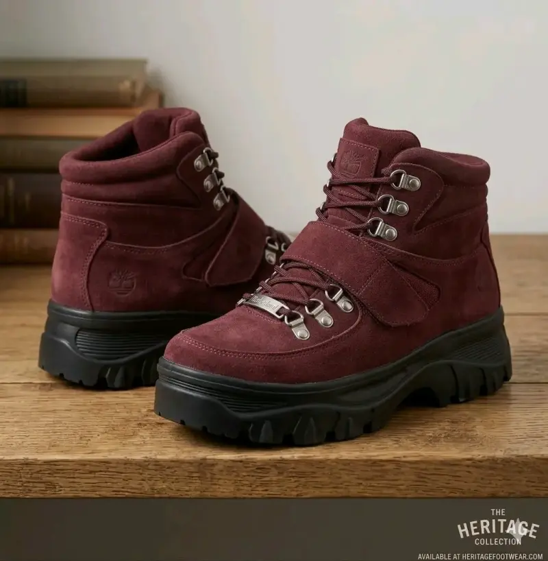 Botas de montaña burdeos para trekking - 1