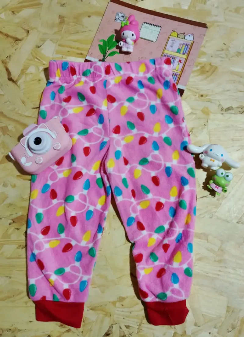 Pantalones de pijama para niños con estampado floral y navideño - 2