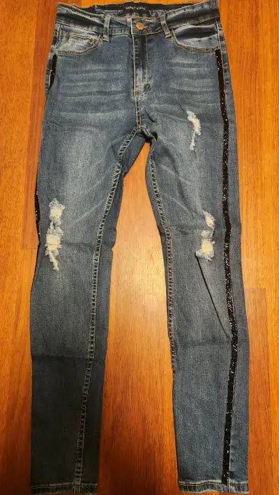 Jeans Skinny Mujer Aeropostale franja brillante - miniatura 1
