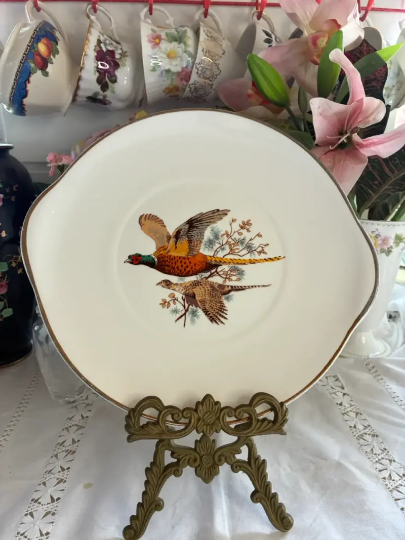 Plato de porcelana con diseño de faisán - 1