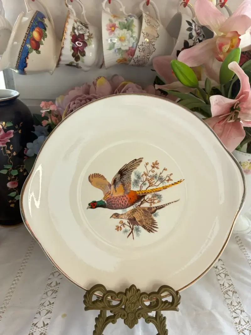 Plato de porcelana con diseño de faisán - 5