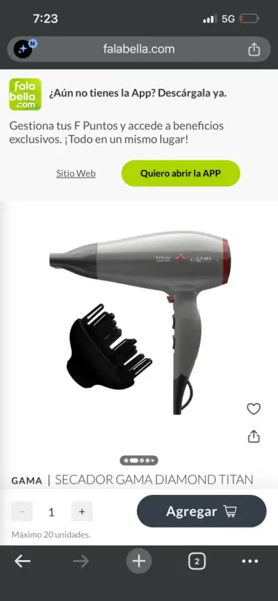 Secador de Pelo Gama Diamond Titan con Difusor - miniatura 1