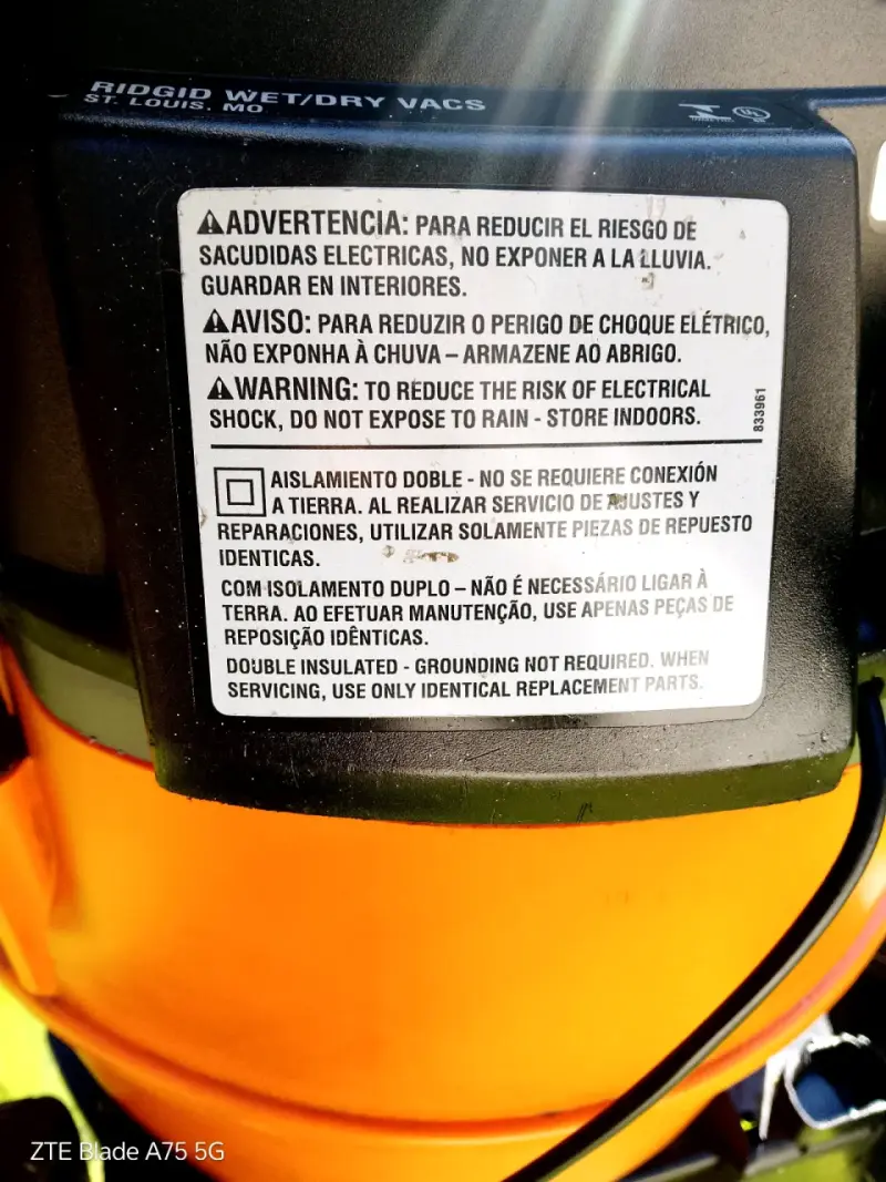 Aspiradora industrial Ridgid 60 litros 6.5 hp - 3