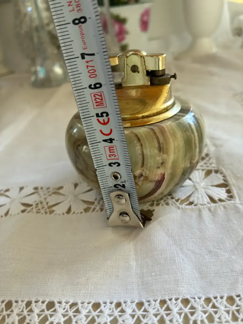 Encendedor de mesa vintage de ónix verde - 2