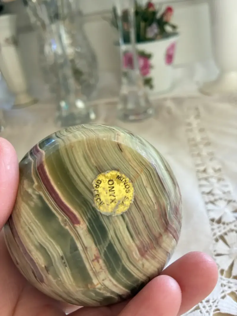 Encendedor de mesa vintage de ónix verde - 3
