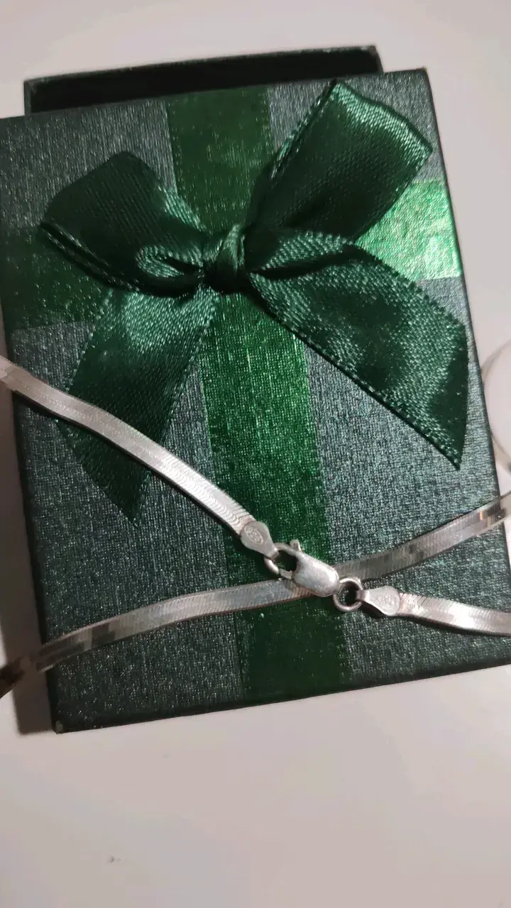 Collar de plata elegante con caja de regalo - 4