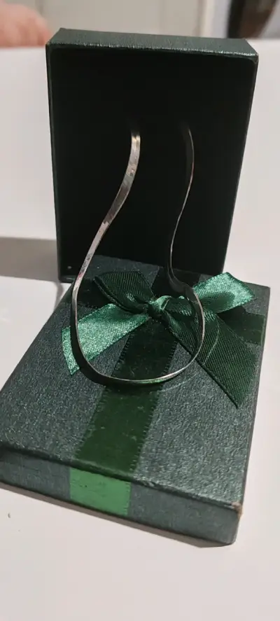 Collar de plata elegante con caja de regalo - miniatura 1