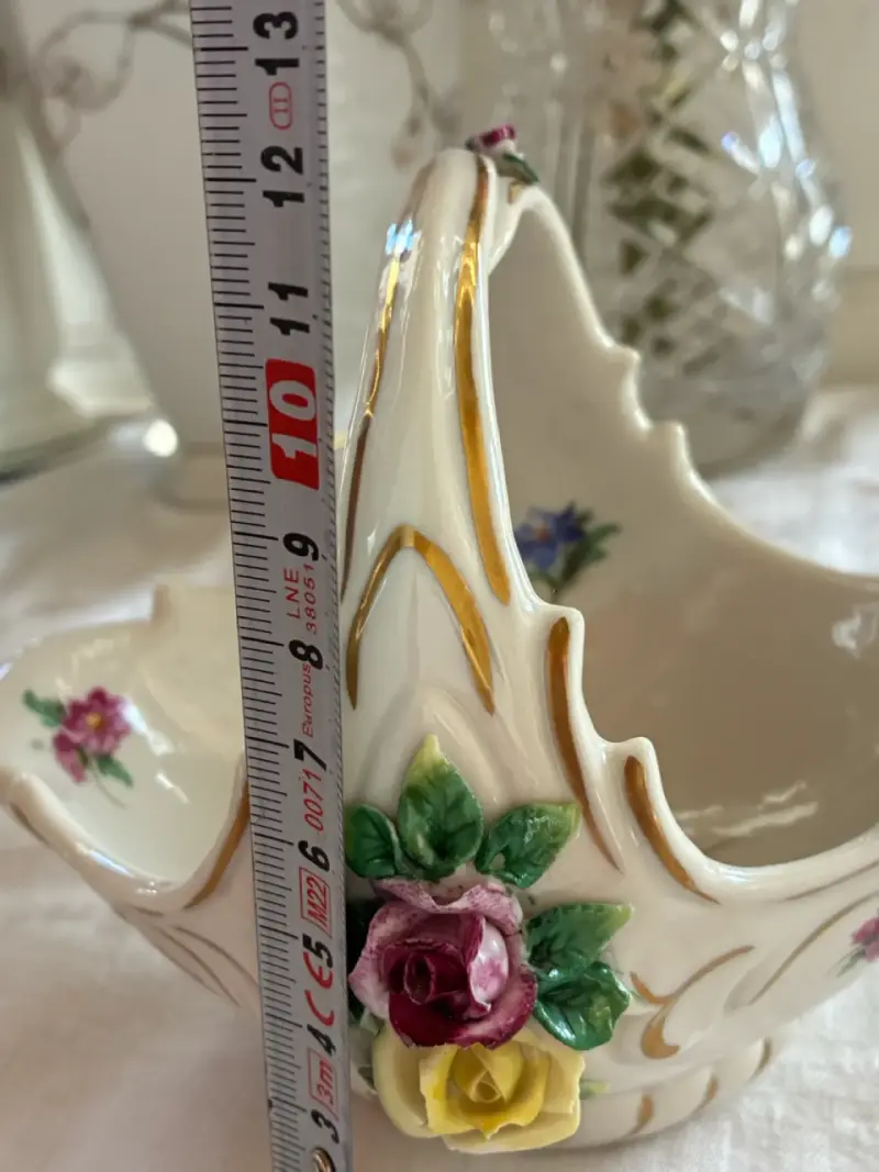 Centro de Mesa de Porcelana con Flores Dresden - 5