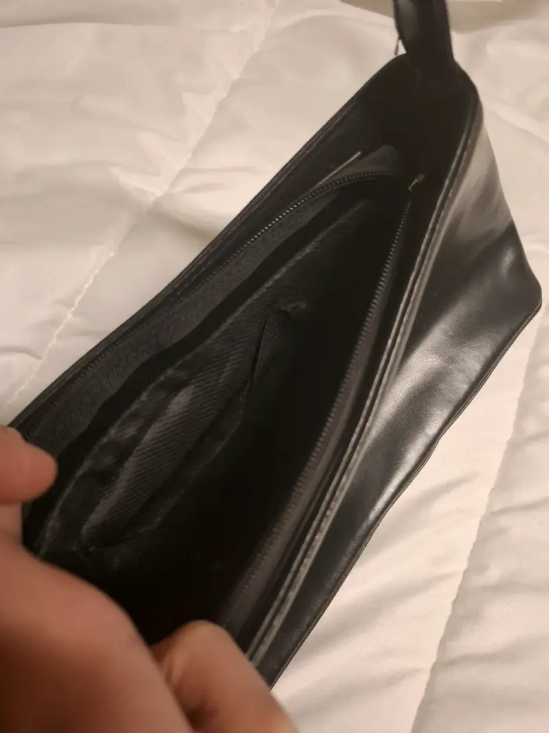 Cartera de cuero negra elegante - 5