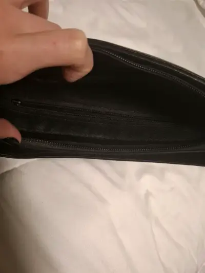 Cartera de cuero negra elegante - miniatura 6