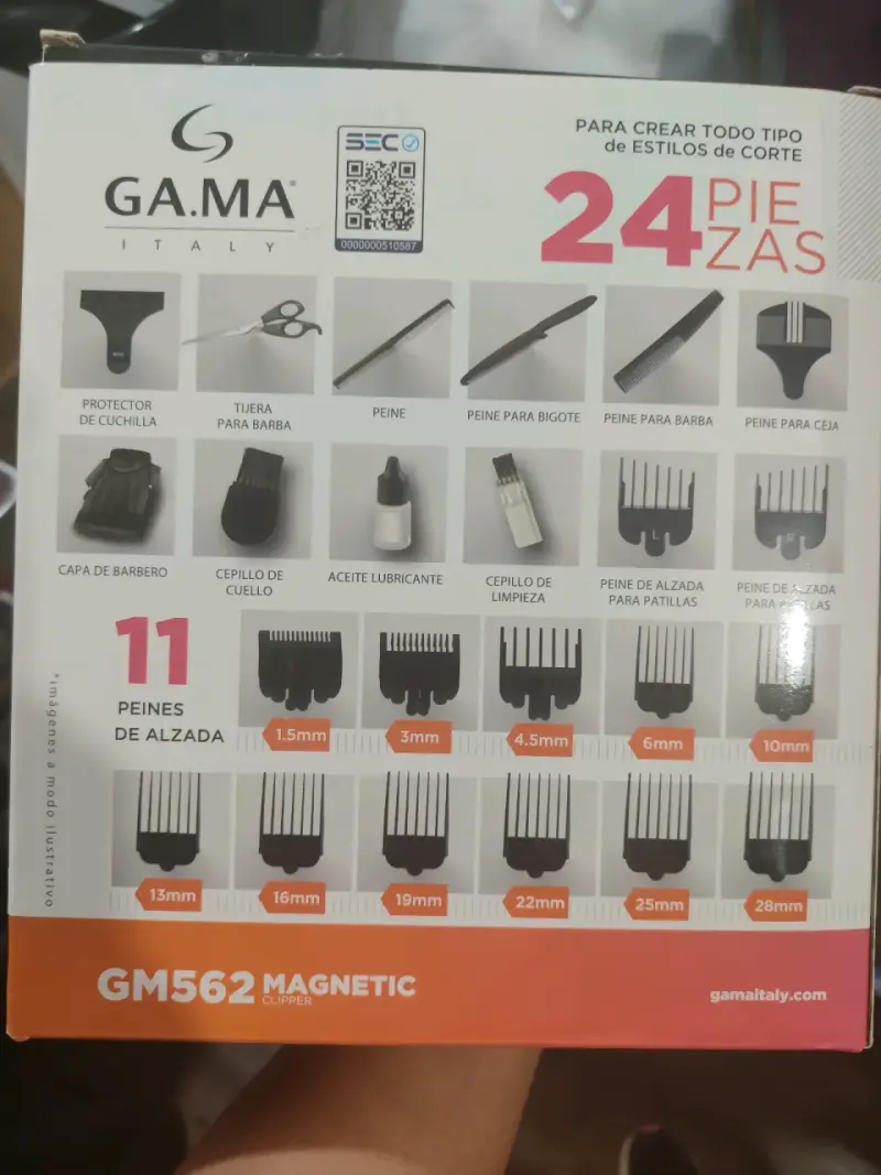 Cortadora de Pelo Gama Italy GM562 con 24 Piezas - 2