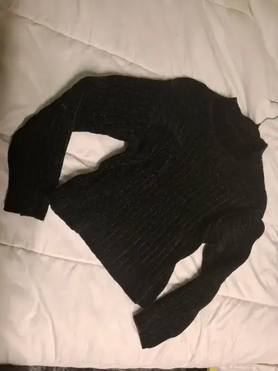 Suéter negro de punto para mujer talla XS - miniatura 1
