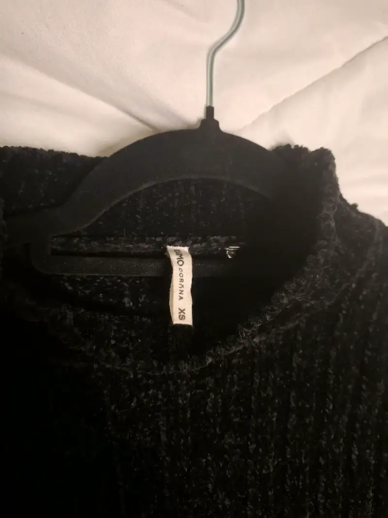 Suéter negro de punto para mujer talla XS - 3
