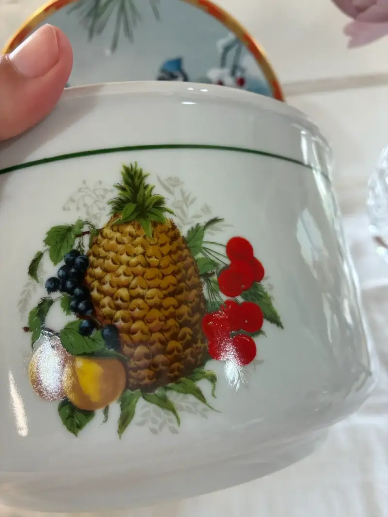 Bol de porcelana con diseño de frutas - 2