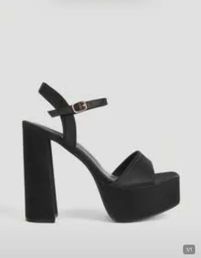 Sandalias de tacón alto negras elegantes - miniatura 1