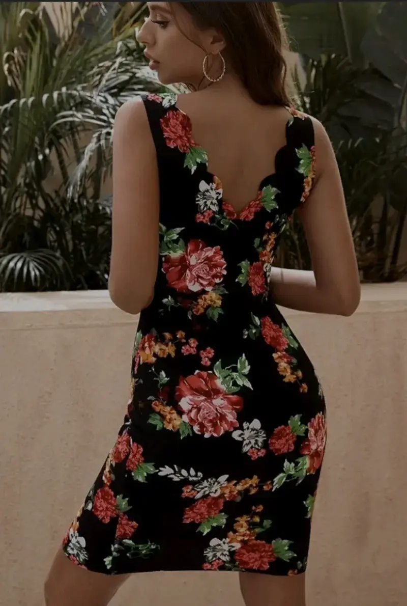 Vestido ajustado floral talla xs nuevo - 2