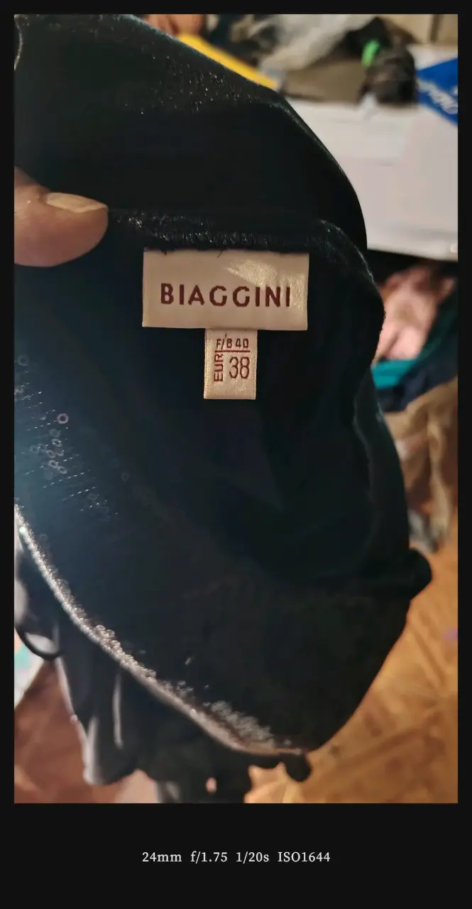 Vestido negro con lentejuelas Biaggini talla 38 - 3