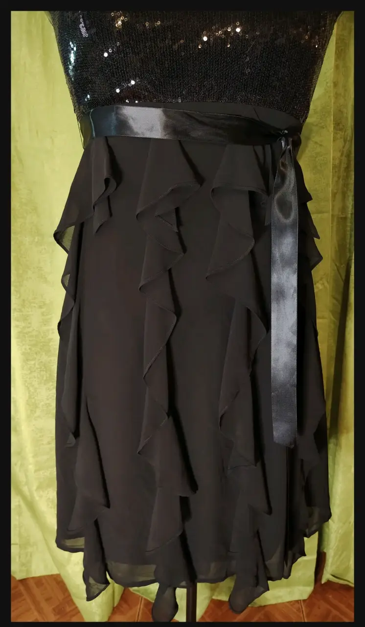 Vestido negro con lentejuelas Biaggini talla 38 - 4