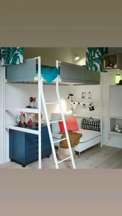 Cama alta infantil Vitval blanco/gris - miniatura 2