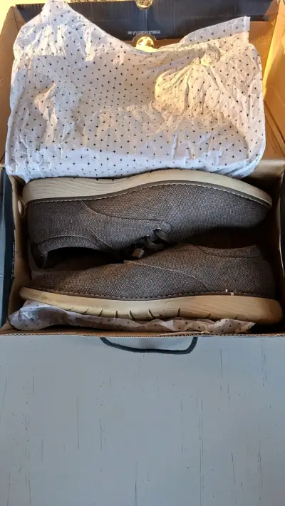 Zapatos casuales de tela gris para hombre - miniatura 1