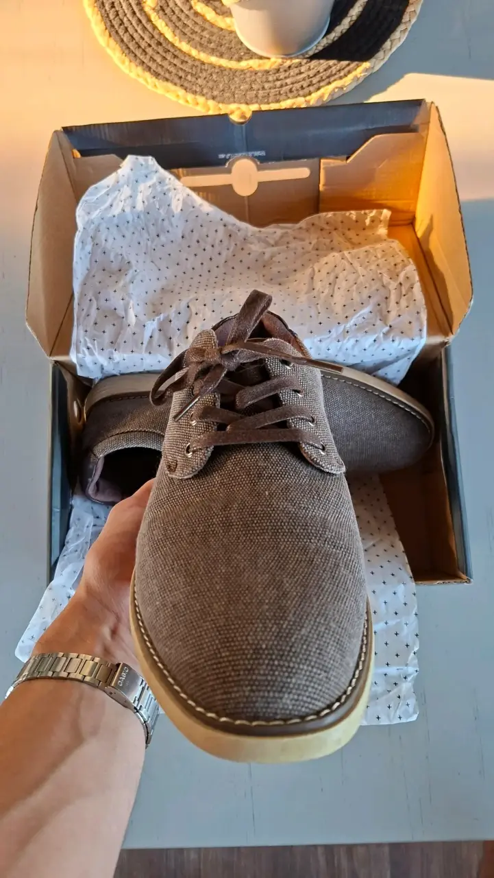 Zapatos casuales de tela gris para hombre - 2